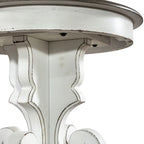 Round Pedestal End Table with Scrolled Base – 2 Finish Options