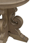 Round Pedestal End Table with Scrolled Base – 2 Finish Options