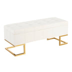 Velvet Storage Bench with Flip-Top Lid