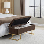  Crossgar Velvet Storage Bench with Flip-Top Lid