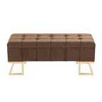 Velvet Storage Bench with Flip-Top Lid