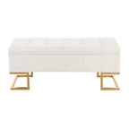Velvet Storage Bench with Flip-Top Lid