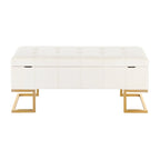 Velvet Storage Bench with Flip-Top Lid