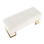 Velvet Storage Bench with Flip-Top Lid