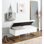 Velvet Storage Bench with Flip-Top Lid