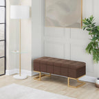 Velvet Storage Bench with Flip-Top Lid