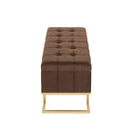 Velvet Storage Bench with Flip-Top Lid