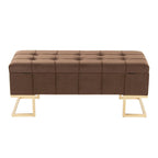 Velvet Storage Bench with Flip-Top Lid