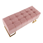 Velvet Storage Bench with Flip-Top Lid