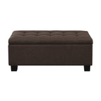 Tufted Storage Lift-Top Bench with 2 Matching Ottomans – Hardwood Frame