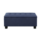 Tufted Storage Lift-Top Bench with 2 Matching Ottomans – Hardwood Frame