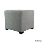 4-Button Tufted Square Ottoman – Cotton Fabric, Wood Frame, 19W x 19D x 17H in