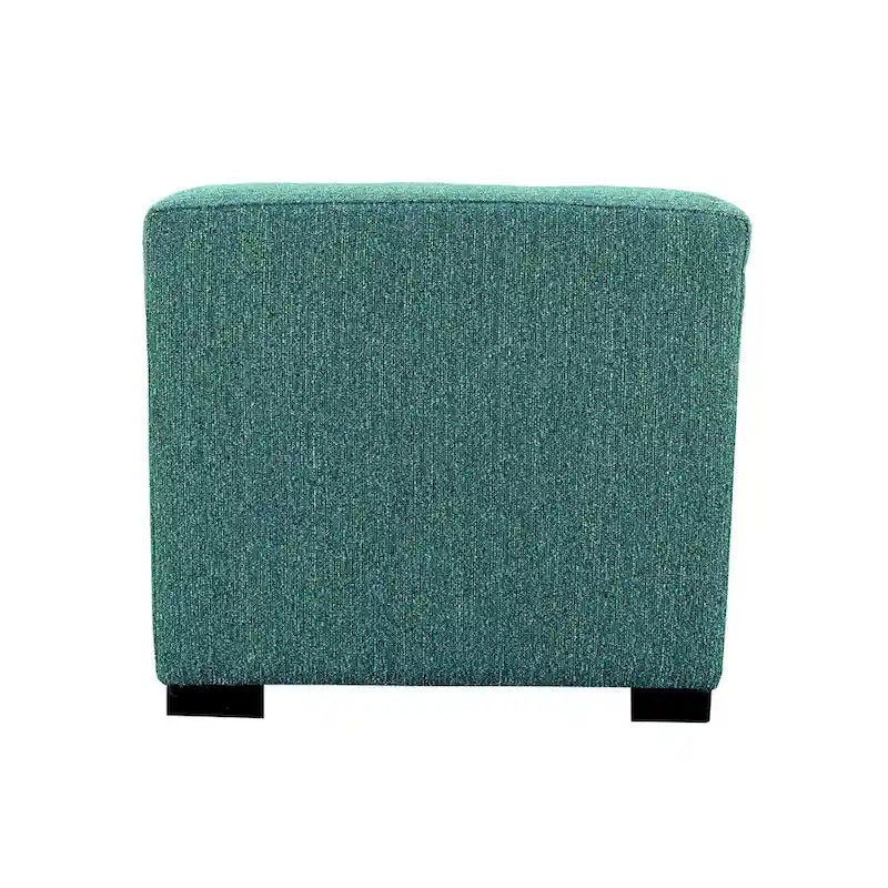 4-Button Tufted Square Ottoman – Cotton Fabric, Wood Frame, 19W x 19D x 17H in