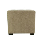 4-Button Tufted Square Ottoman – Cotton Fabric, Wood Frame, 19W x 19D x 17H in