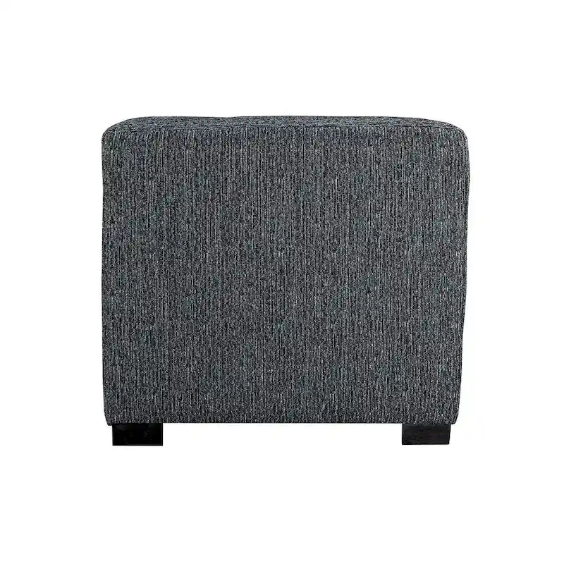 4-Button Tufted Square Ottoman – Cotton Fabric, Wood Frame, 19W x 19D x 17H in