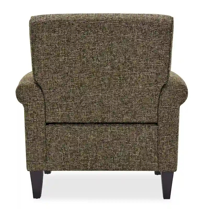 Rolled Arm Accent Chair with Pewter Nail-Head Trim – 34W x 31D x 35.5H in