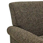 Rolled Arm Accent Chair with Pewter Nail-Head Trim – 34W x 31D x 35.5H in