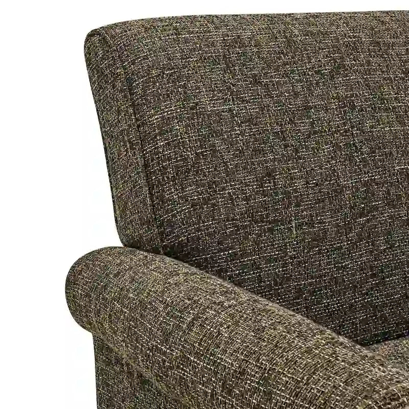Rolled Arm Accent Chair with Pewter Nail-Head Trim – 34W x 31D x 35.5H in
