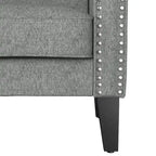 Rolled Arm Accent Chair with Pewter Nail-Head Trim – 34W x 31D x 35.5H in