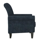 Rolled Arm Accent Chair with Pewter Nail-Head Trim – 34W x 31D x 35.5H in