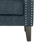 Rolled Arm Accent Chair with Pewter Nail-Head Trim – 34W x 31D x 35.5H in