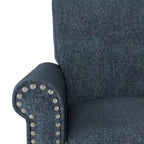 Rolled Arm Accent Chair with Pewter Nail-Head Trim – 34W x 31D x 35.5H in