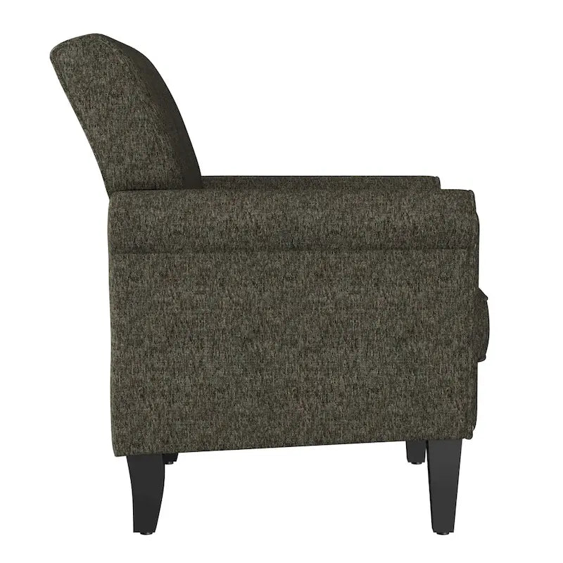Rolled Arm Accent Chair with Pewter Nail-Head Trim – 34W x 31D x 35.5H in