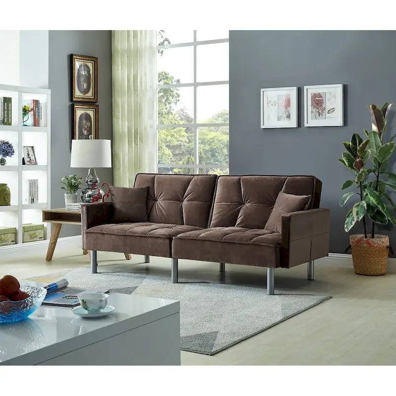 Emma Velvet Mid Century Sofa Sleeper
