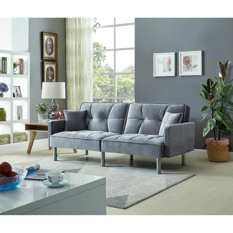 Emma Velvet Mid Century Sofa Sleeper