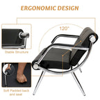 PU Leather Reception Waiting Bench – 1, 2, or 3 Seat, Chrome Steel Frame