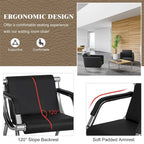 PU Leather Reception Waiting Bench – 1, 2, or 3 Seat, Chrome Steel Frame
