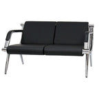 PU Leather Reception Waiting Bench – 1, 2, or 3 Seat, Chrome Steel Frame