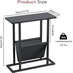 Small Narrow Side Table with Storage Bag – MDF & Metal Legs