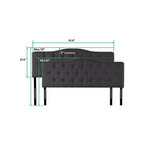 Button Tufted Upholstered Headboard, Height Adjustable Headboards, Bed Backboard Premium Padded Fabric Headboard