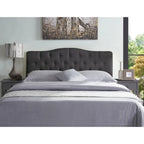 Button Tufted Upholstered Headboard, Height Adjustable Headboards, Bed Backboard Premium Padded Fabric Headboard