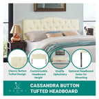 Button Tufted Upholstered Headboard, Height Adjustable Headboards, Bed Backboard Premium Padded Fabric Headboard