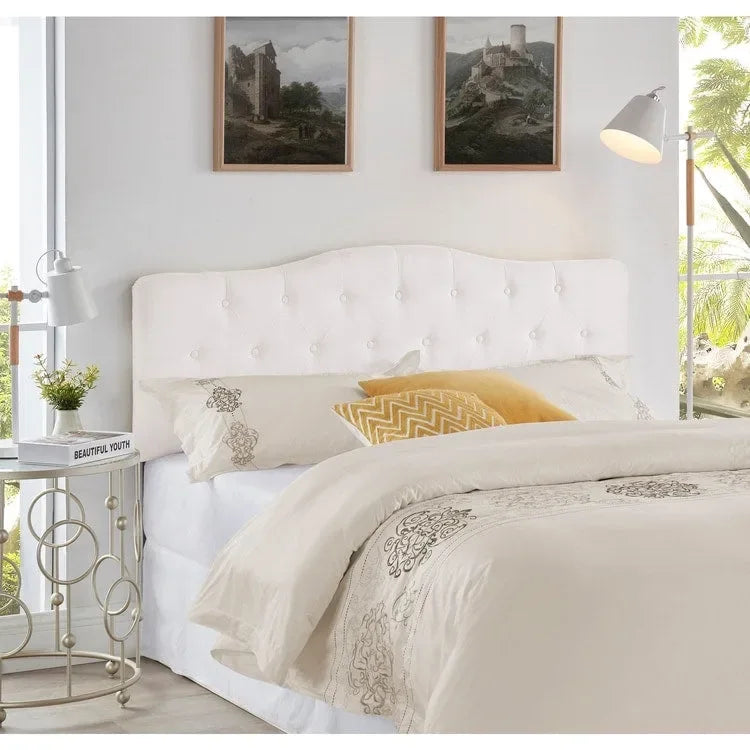 Button Tufted Upholstered Headboard, Height Adjustable Headboards, Bed Backboard Premium Padded Fabric Headboard