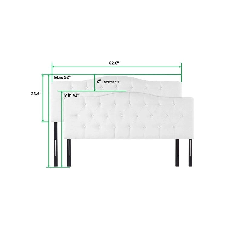 Button Tufted Upholstered Headboard, Height Adjustable Headboards, Bed Backboard Premium Padded Fabric Headboard