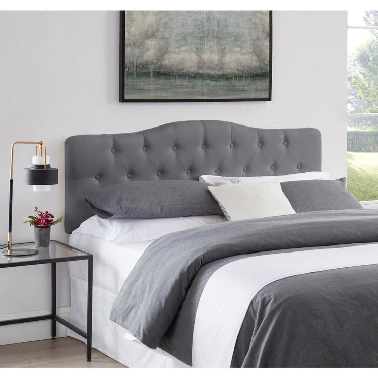 Button Tufted Upholstered Headboard, Height Adjustable Headboards, Bed Backboard Premium Padded Fabric Headboard