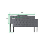 Button Tufted Upholstered Headboard, Height Adjustable Headboards, Bed Backboard Premium Padded Fabric Headboard