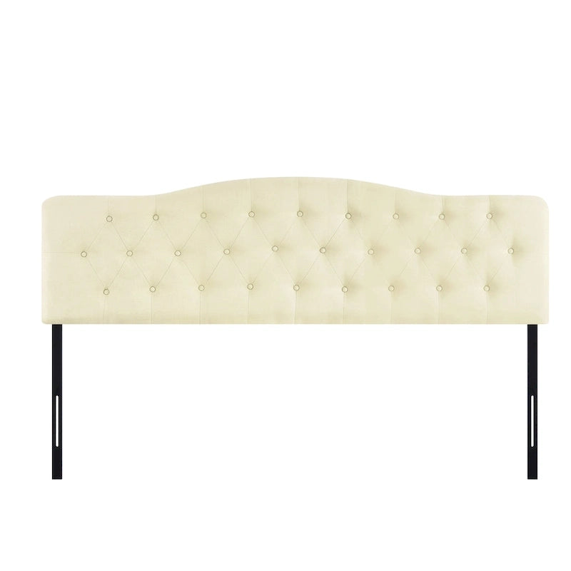 Button Tufted Upholstered Headboard, Height Adjustable Headboards, Bed Backboard Premium Padded Fabric Headboard