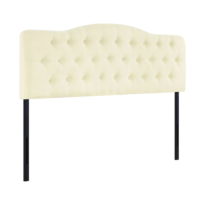 Button Tufted Upholstered Headboard, Height Adjustable Headboards, Bed Backboard Premium Padded Fabric Headboard