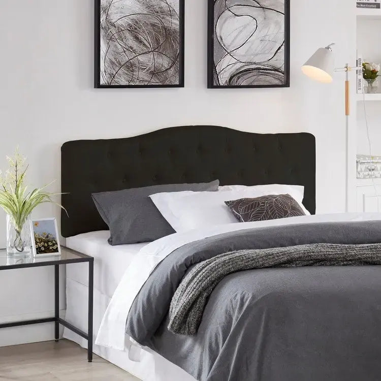 Button Tufted Upholstered Headboard, Height Adjustable Headboards, Bed Backboard Premium Padded Fabric Headboard