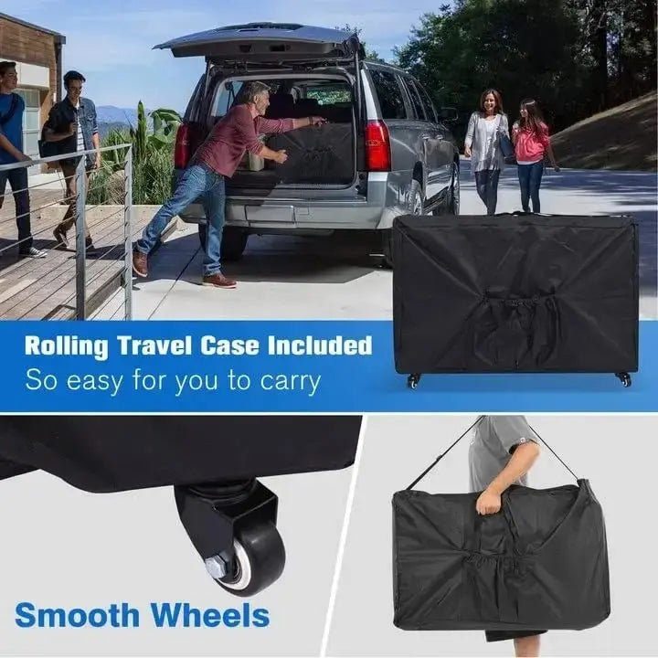 84-inch Portable Massage Table with Carry Case – PVC Leather, 3-inch High-Density Foam