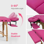 84-inch Portable Massage Table with Carry Case – PVC Leather, 3-inch High-Density Foam