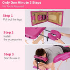 84-inch Portable Massage Table with Carry Case – PVC Leather, 3-inch High-Density Foam