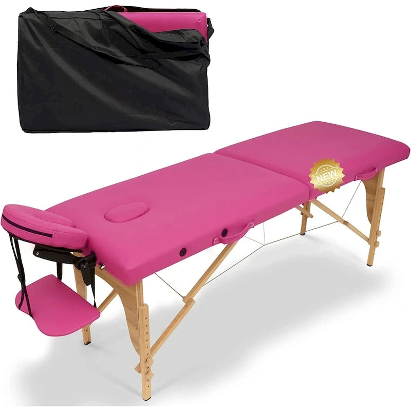 84-inch Portable Massage Table with Carry Case – PVC Leather, 3-inch High-Density Foam