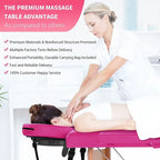 84-inch Portable Massage Table with Carry Case – PVC Leather, 3-inch High-Density Foam