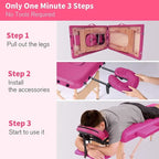 84-inch Portable Massage Table with Carry Case – PVC Leather, 3-inch High-Density Foam