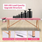 84-inch Portable Massage Table with Carry Case – PVC Leather, 3-inch High-Density Foam